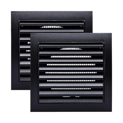 Immagine di Vent Systems Confezione da 2 coperture per bocchetta dell&#039;aria e prese d&#039;aria bagno, 10,2 cm, colore antracite, tenere lontani insetti, uccelli roditori