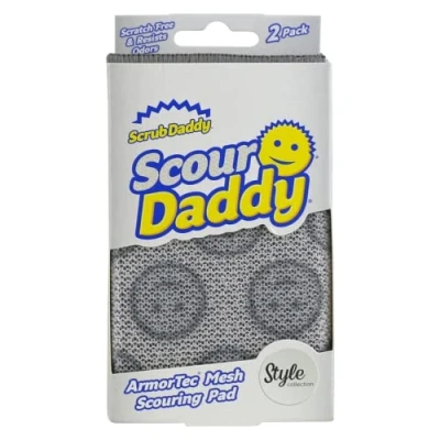 Immagine di Scrub Daddy Scour Style, spugna per piatti, pulire senza graffiare, spugnetta alternativa alle spugne da cucina in metallo, piatti lavare, confezione 2 pezzi