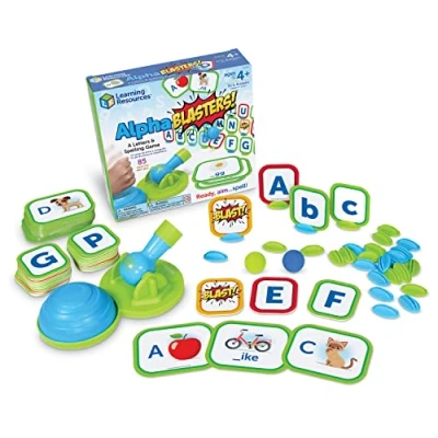 Immagine di Learning Resources Alphablasters! Il Gioco delle Lettere e dell’ortografia, educativi da Interno, Alfabeto prescolare, Giochi d’intelligenza per Bambini, 85 Pezzi, 4+, Multi, LER5024