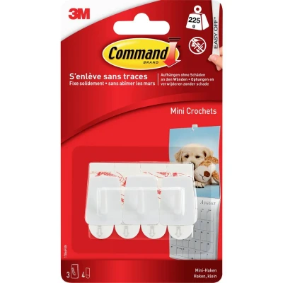 Immagine di 3M Mini gancio Command™ (L x L A) 29 22 11 mm Bianco Contenuto: 3 pz.