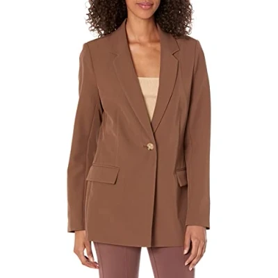 Immagine di The Drop Blazer da Donna, Blake, Lungo, Chicco di caffè, 3XL Plus