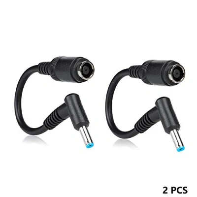 Immagine di Femmina 7,4 x 5,0 mm per 4,5 3,0 maschio caricabatteria adattatore cavo di alimentazione convertitore HP Stream Spectre Pavilion Envy EliteBook Split Chromebook Folio 2 PACK