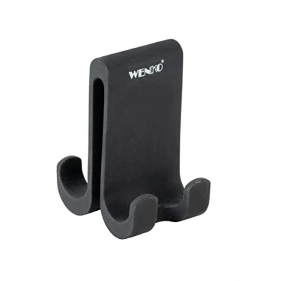 Immagine di WENKO gancio per doccia doppio Verna Duo, in silicone box con uno spessore di parete fino a 10 mm, molto spazio appendere spugne, asciugamani e altro ancora, nero