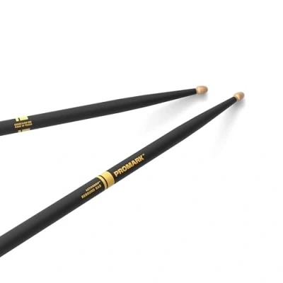Immagine di ProMark Rebound 5AB ActiveGrip Hickory Drumsticks Presa migliorata per batteria di precisione Punta in legno ghianda 1 paio