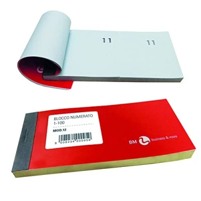 Immagine di BM BeMore Mod 12/10, 0102188 Blocco Numerato da 1 100 Formato 13cm x 6cm Confezione 10 Blocchetti Colorati Eventi, Feste, Fiere, Lotterie e Sorteggi