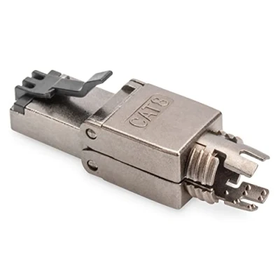 Immagine di DIGITUS Connettore di Rete Cat 8.1 Campo schermato a 360 Spina RJ45 Senza Attrezzi 25/40 GBase T 2000 MHz AWG da 26/7 22/1