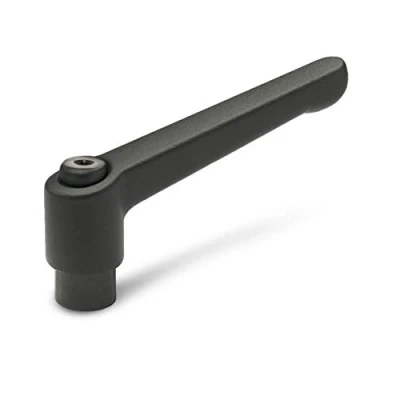 Immagine di Ganter Normelemente Leva di bloccaggio regolabile con filettatura femmina GN 300, Jack in acciaio brunito, manico zinco pressofuso Nero, rivestito plastica, 300 92 M12 SW