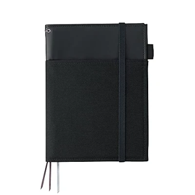 Immagine di KOKUYO Systemic NO V685B D Taccuino in ecopelle con bordo doppio anello, formato A5, 6 mm, 28 righe, colore: Nero