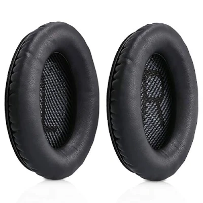 Immagine di Cuscinetti Auricolari di Ricambio per Bose Quiet Comfort QC35 / 35ii QC25 QC15 QC2 Ae2 Ae2i Ae2w SoundTrue AEII SoundLink Cuffie MMOBIEL Padiglioni Nero