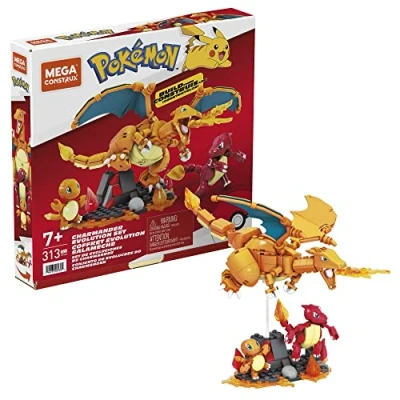 Immagine di MEGA Construx Pokémon Personaggio Charmander Evolution con 313 Blocchi da Costruzione, Giocattolo per Bambini 7+ Anni, HFG06