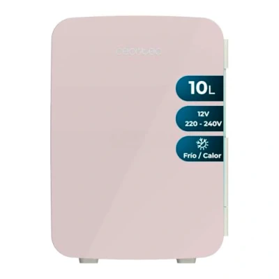 Immagine di Cecotec Frigorifero Piccolo Bolero MiniCooling 10L Bahamas Rosa. Capacità 10L. Funzionamento 12 220V. Compatibile con Auto e Roulotte. Funzione Freddo Caldo. Temperatura Regolabile da 7C a 65C