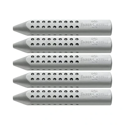 Immagine di FABER CASTELL 187100 Gomma triangolare Grip 2001, 5 pezzi, colore: Grigio