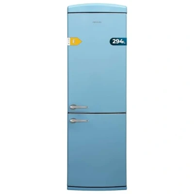 Immagine di Cecotec Frigorifero Retrò Combinato Bolero CoolMarket Combi Origin 294+ Blue E. 294L, Total No Frost, Multi Cooling, Ultra Fresh, Fast Freezing, Classe E, Display, Allarme Porta, 60.5x63.1x190.2cm