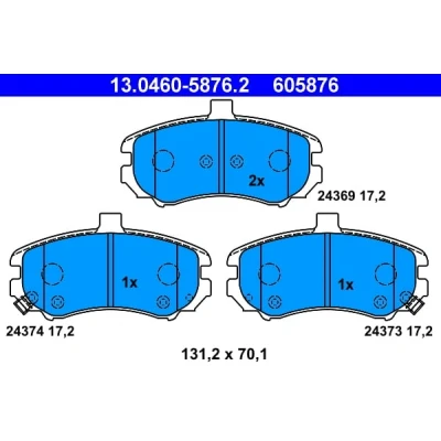 Immagine di ATE 13.0460 5876.2 Kit pastiglie freno con segnalatore acustico usura