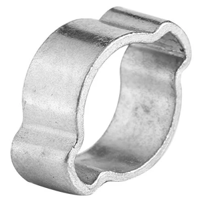 Immagine di fascetta stringitubo, stringitubo a due orecchie in acciaio inossidabile zincato 5 23mm per tubo benzina Fule 10 pezzi argento(9 11MM)