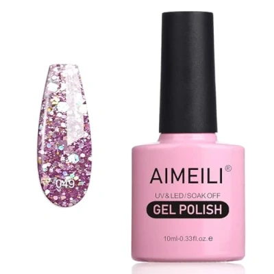 Immagine di AIMEILI Soak Off UV LED Smalto in Gel Semipermanente con Brillantini Princess (049) Glitter 10ml