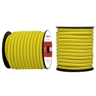 Immagine di Abma Cord Corda Elastica 8mm 10M di Gomma Cavo Elastico Marino per Teloni, Tende e Bagagli Neon Giallo