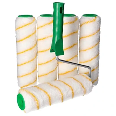 Immagine di ToolSpace Rullo per Pittura Set di 6 Rulli Vernice Professionali, 5 (larghezza 25 cm) Supporto in Poliacrilico con Pelo da 12 mm Asta Telescopica 8 mm/25 cm