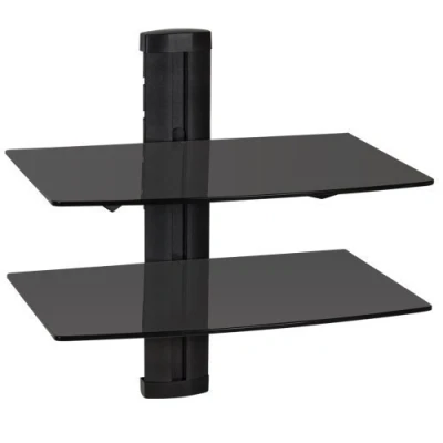 Immagine di TecTake Supporto con fissaggio a parete per lettori DVD e ricevitori modelli differenti (2 mensole Nero 401102)