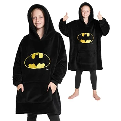 Immagine di dc comics Felpa Bambino Batman Felpe Oversize con Cappuccio in Morbido Pile
