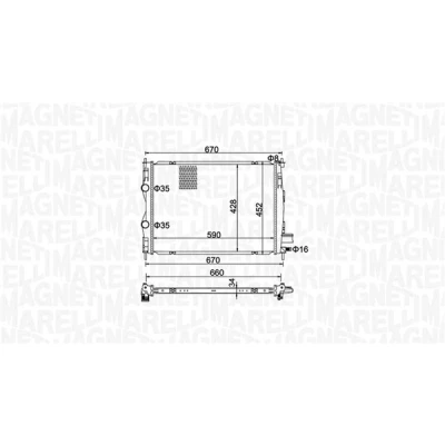 Immagine di MAGNETI MARELLI 350213162600 Radiatore motore 590 428 34 Alette di raffreddamento montate meccanicamente NISSAN: Qashqai / Qashqai+2 I