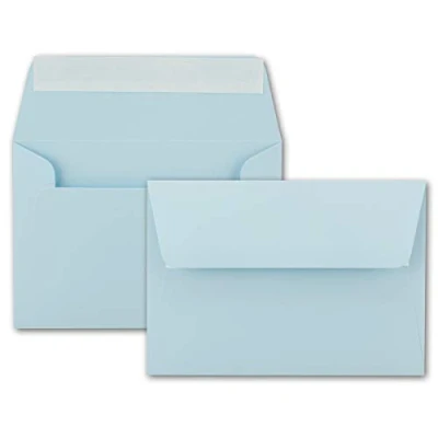 Immagine di 25 buste per lettere, formato B6, 12,5 x 17,5 cm, chiusura adesiva, 120 g/m², ampia linguetta di con fibbia, alta qualità