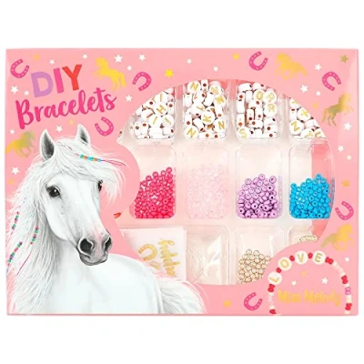 Immagine di Depesche Kreativität 12056 Miss Melody Set per la Realizzazione di Braccialetti Fai da Te, comprensivo Elastico, Numerose Perline, ciondoli e Istruzioni, Multicolore
