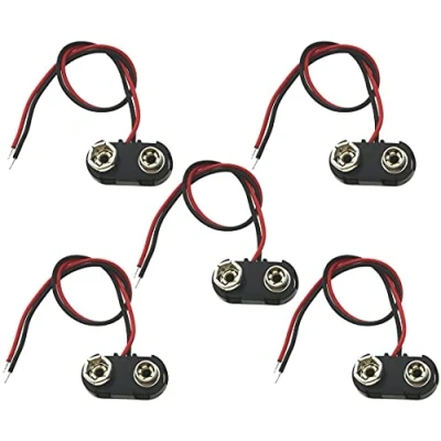 Immagine di 9 V Batteria a bottone Volt clip connettore fibbia in plastica T type 5pcs