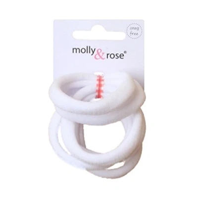 Immagine di Set di 6 elastici per capelli a fascia continua colore bianco in morbido jersey