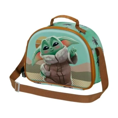 Immagine di Karactermania THE Mandalorian SAY HI 3D Lunch Borsa a tracolla per bambini, Taglia: One Size, Verde