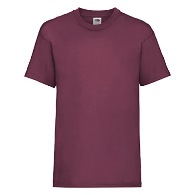 Immagine di Fruit of the Loom Maglietta 100% Cotone Bambini (Confezione da 2) (5 6anni (66 71cm Torace)) (Bordeaux)