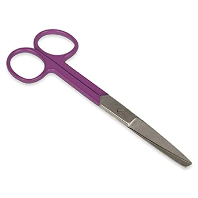 Immagine di GIMA Forbici per Infermieri, Dritte, Punte Rette/Smusse, in Acciaio Inossidabile, Colore Viola, Finitura Satinata, Rivestimento Polvere, Lunghezza 14 cm, Uso Professionale