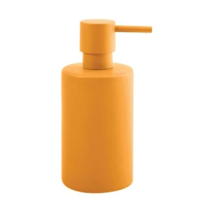Immagine di Spirella Dispenser di sapone cilindrico, con pompa in acciaio inox, per liquido, porcellana, 300 ml, resistente e robusto, colore giallo opaco