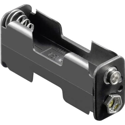 Immagine di Goobay 12461 Portabatteria 2x Stilo (AA) Connettore a scatto (L x L A) 60 26 16.5 mm