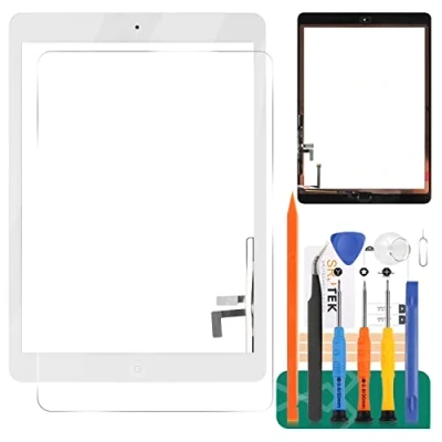 Immagine di per iPad Air 1 1a Generazione Touch Screen Digitizer Vetro di Ricambio 5 A1474 A1475 A1476 Display Panel Kit Parti Riparazione(Non LCD, con Pulsante Home) (Nero)