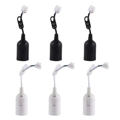 Immagine di 6 PCS Porta Lampadina Portalampada E27,Supporto della Lampada,Basi per Lampade in Plastica E27 con Filo e Terminale, Cantiere,Ristrutturazione,Lavori