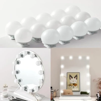 Immagine di Luci da Specchio 14 LED per Trucco 3 Colore Make up Bulbi Lampadina di Hollywood Regolabili Lampada Luce Truccarsi Cosmetico (14)