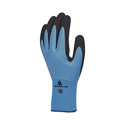 Immagine di Delta Plus VV736BL11 Guanto in Acrilico/Poliammide, mano con rivestimento lattice, palmo rivestito gommapiuma di Azzurro, 11