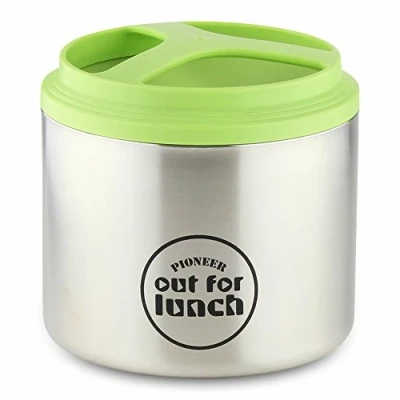 Immagine di Pioneer HIB 1000/G Contenitore termico per il pranzo, a prova di perdite, con apertura extra ampia, 4 ore caldo e 8 freddo, in acciaio inox 18/10, verde, 1 litro