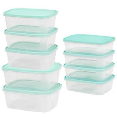 Immagine di Checkmart contenitori per alimenti impilabili e ermetici, frigorifero/congelatore con coperchio, impilabili, 9 coperchi; contenitori,