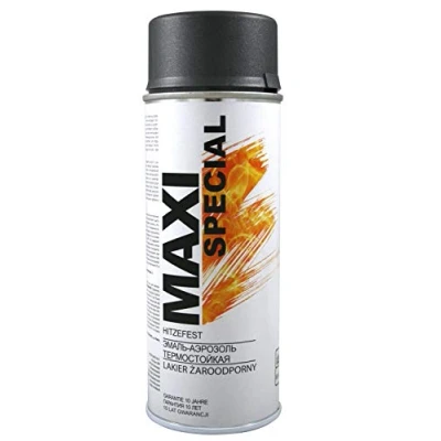 Immagine di MAXI COLOR Vernice spray resistente al calore, per forno, stufa, 400 ml, alle alte temperature fino a 800 C, nero opaco