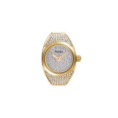 Immagine di FOSSIL Orologio Ring da donna, movimento al quarzo a due lancette con cinturino in acciaio inossidabile, Tono oro e glitter, 15 mm
