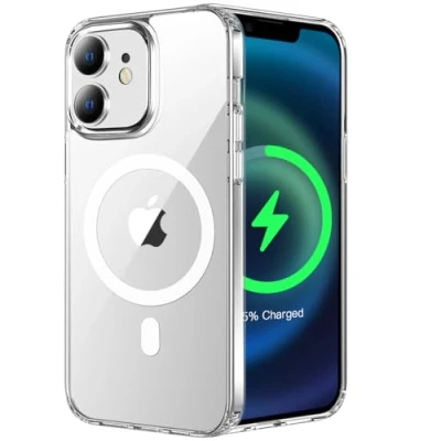Immagine di Custodia Per iPhone 12 / Pro 6.1 Pollici Compatibile con Mag Safe,Resistente ai Graffi, Struttura Protettiva Antiscivolo, Classico Stile Cover Trasparente