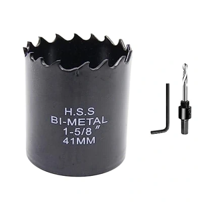 Immagine di Sega a tazza 41mm LAIWEI bi metallo fresa circolare HSS, spessore 1,8 mm, profondità di taglio fino 38 adatto per legno, plastica, cartongesso e tubi metallici