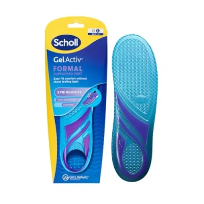 Immagine di Scholl GelActiv Solette Formali per Scarpe da Uomo, Design Sottile l&#039;uso quotidiano in Intelligenti, Extra Elasticità con Tecnologia GelWave, Taglia 40 42
