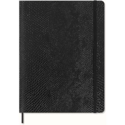 Immagine di Moleskine Taccuino Precious &amp; Ethical, con Confezione Regalo, Copertina Morbida Vegana Effetto Pitone, Chiusura Elastica, Formato XL 19x25 cm, Colore Nero