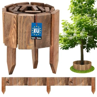 Immagine di KOTARBAU® 1 pezzo, recinzione in legno di pino, 10 x 110 cm, per flessibile, giardino, palizzata, ritagliabile, decorazione recinzioni