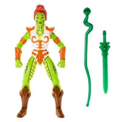 Immagine di Masters of the Universe Origins Personaggio Teela Ascesa degli Snake Men, action figure da collezione con armatura serpente, accessori e mini fumetto inclusi, giocattolo per bambini, 6+ anni, HKM73