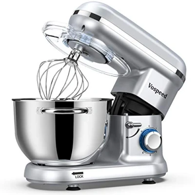 Immagine di Vospeed Impastatrice Planetaria 6QT Robot da Cucina 1500W Multifunzione Professionale con Frusta, Gancio per Impastare, Frusta Dolci, Ciotola di Acciaio Inossidabile (Argento)