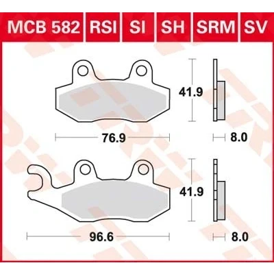 Immagine di TRW Sinter Maxi Scooter MCB582SRM Kit pastiglie freno